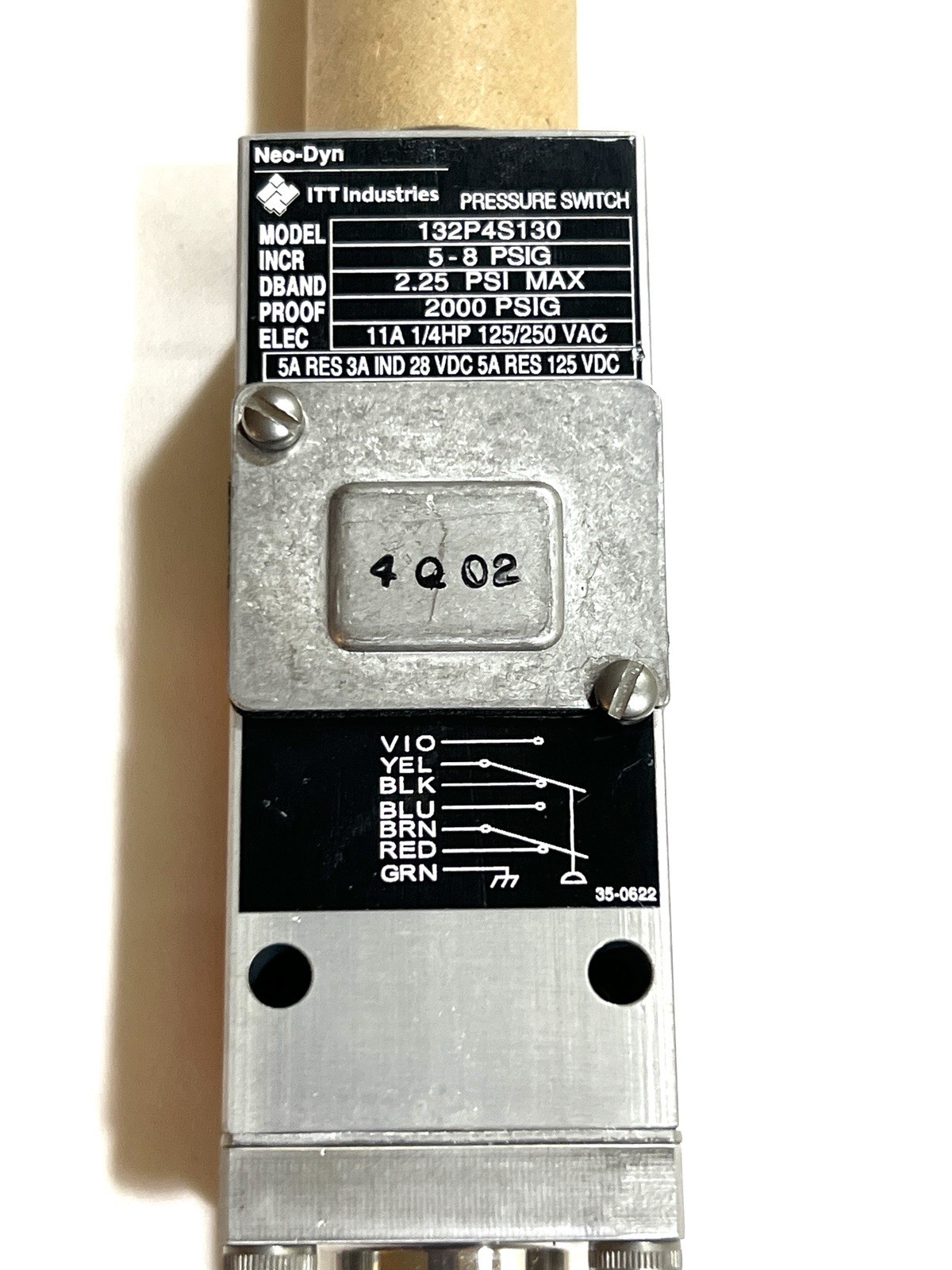 NEW Solar Turbines Pressure Switch 190298-18 , Neo-Dyn 132P4S130 w/ Manual