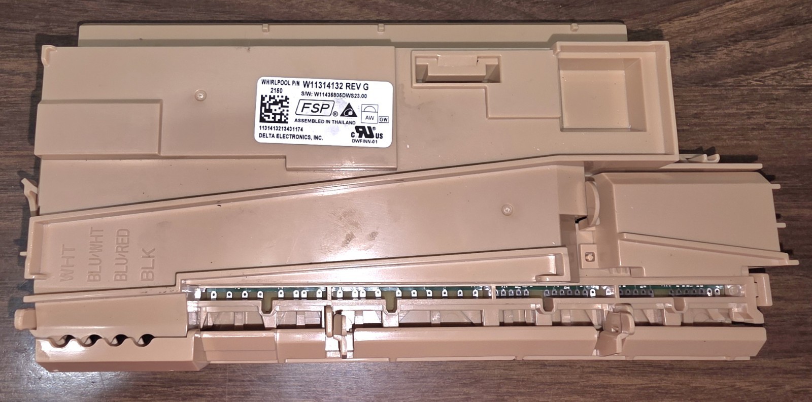 KitchenAid Whirlpool Dishwasher Control Board W11314132 Rev G ACU Assembly