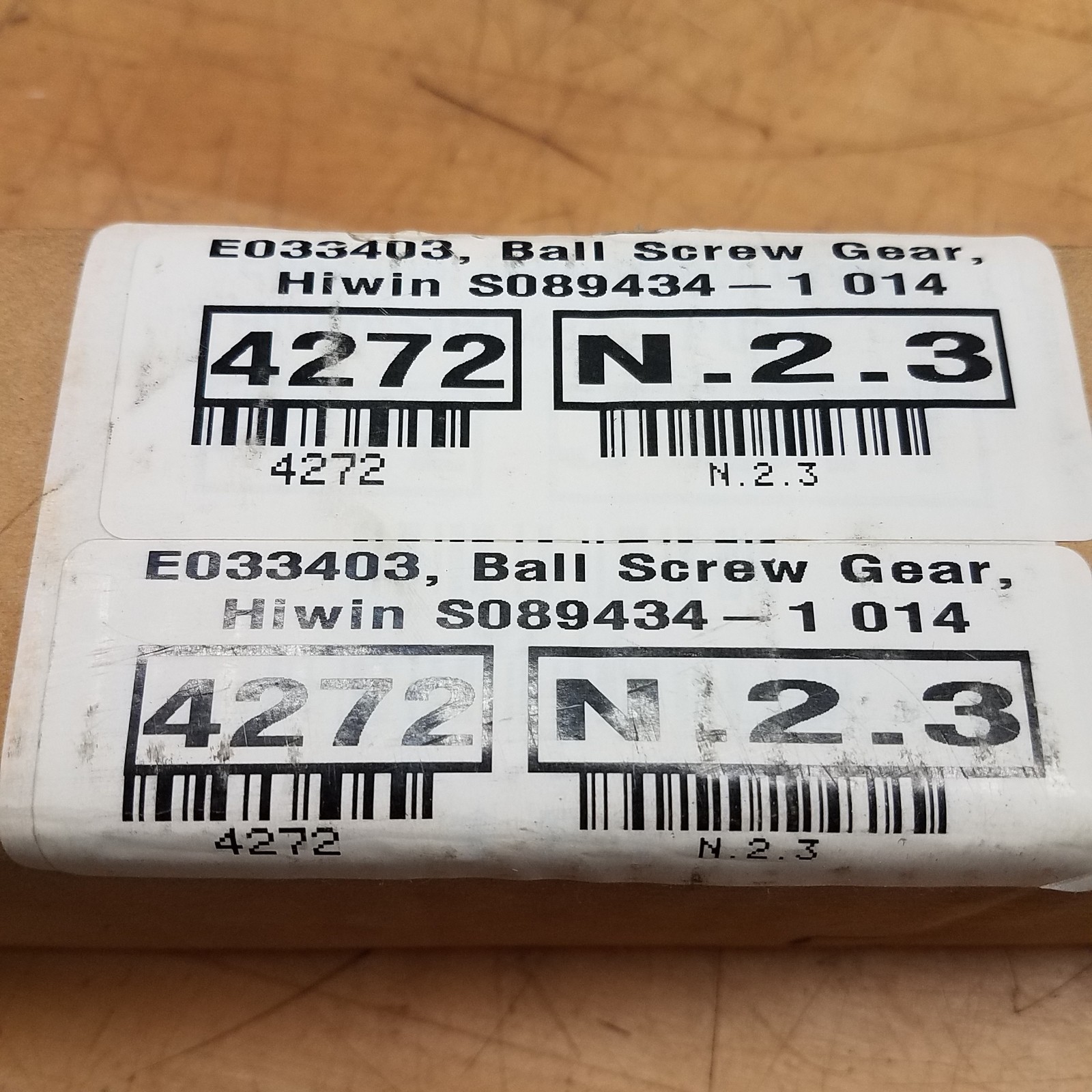 HIWIN S089434-1 014 Ball Screw Gear W/ ~1098mm Spindle, Nut Dia. 40mm,71.5mm L