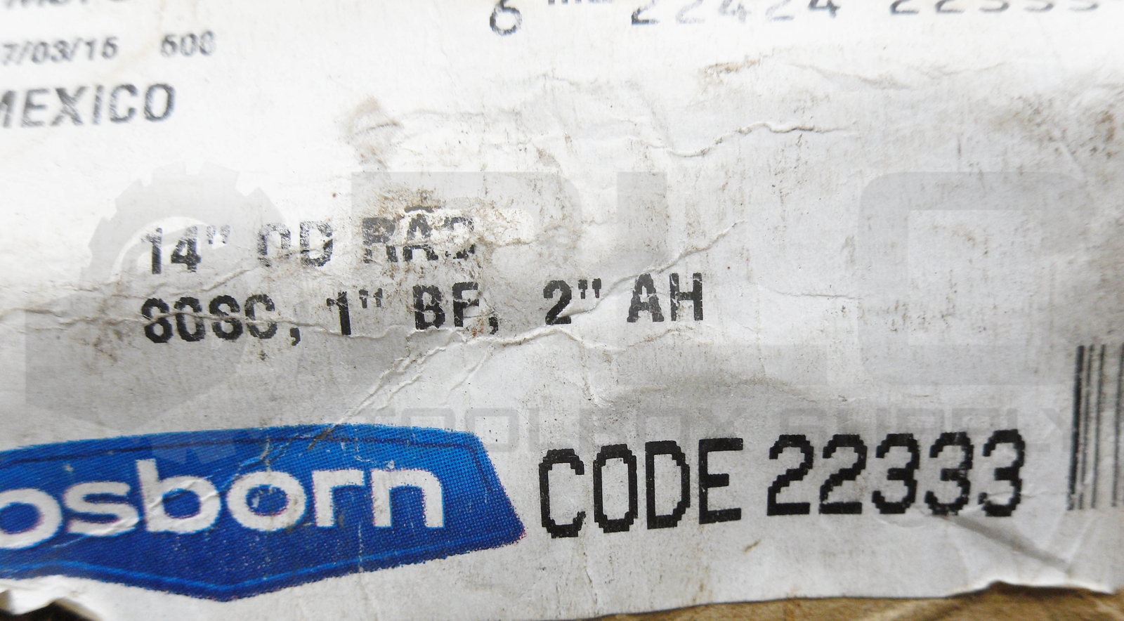 NEW BOX OF 2 OSBORN 22333 ABRASIVE WHEELS 2400RPM 14″OD 1″BF 2″AH *READ*