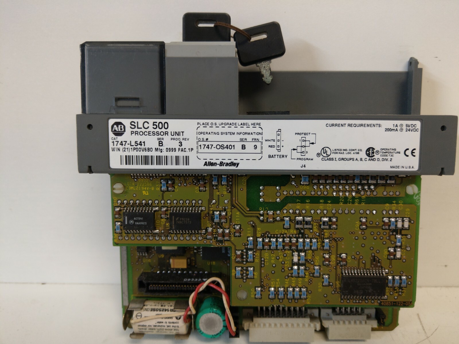 GUARANTEED GOOD USED! ALLEN-BRADLEY SER. B FRN. 9 PROCESSOR MODULE 1747-L541