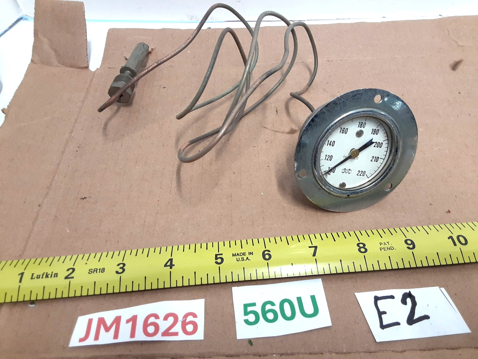 100–220°F Temperature Gauge – Industrial Analog Dial Thermometer, Marshall Instr