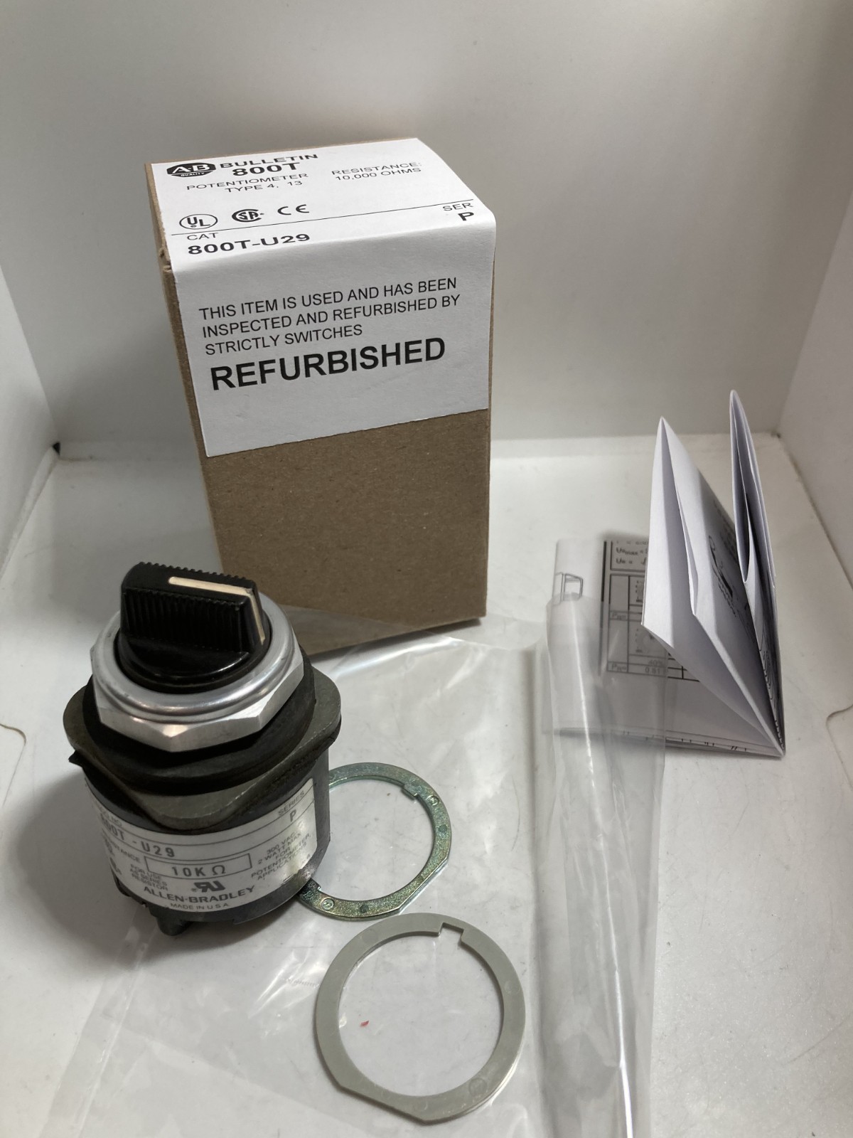ALLEN BRADLEY 800T-U29 POTENTIOMETER 10,000 OHMS SERIES P