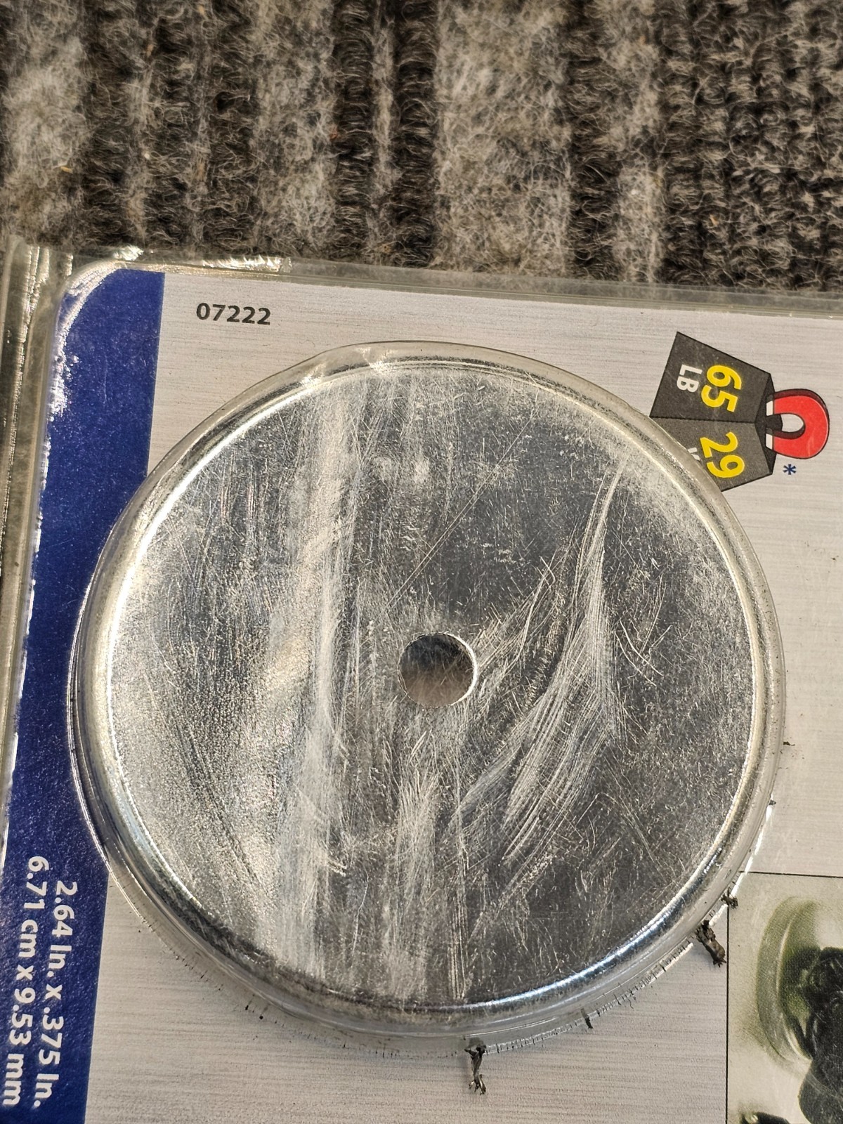 (QTY 2) MAGNET SOURCE 3LJY2: Round Base Magnet 65LB 29KG 2.64″ x .375″