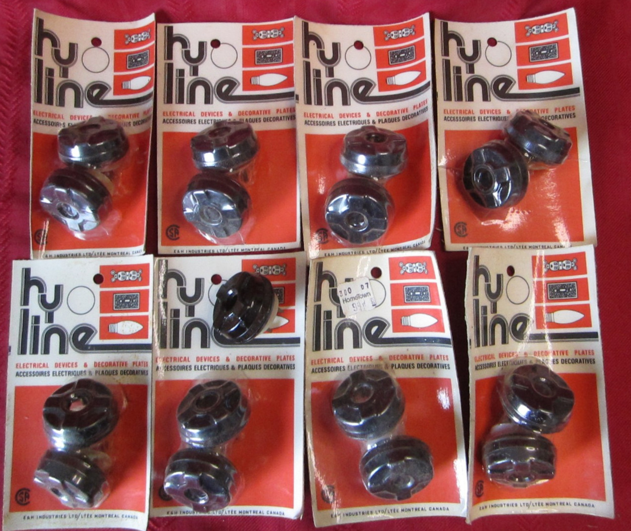 NOS GEM Bakelite Tri-Tap w/Prongs Electrical Plug Rubber Connector Cord Clamp