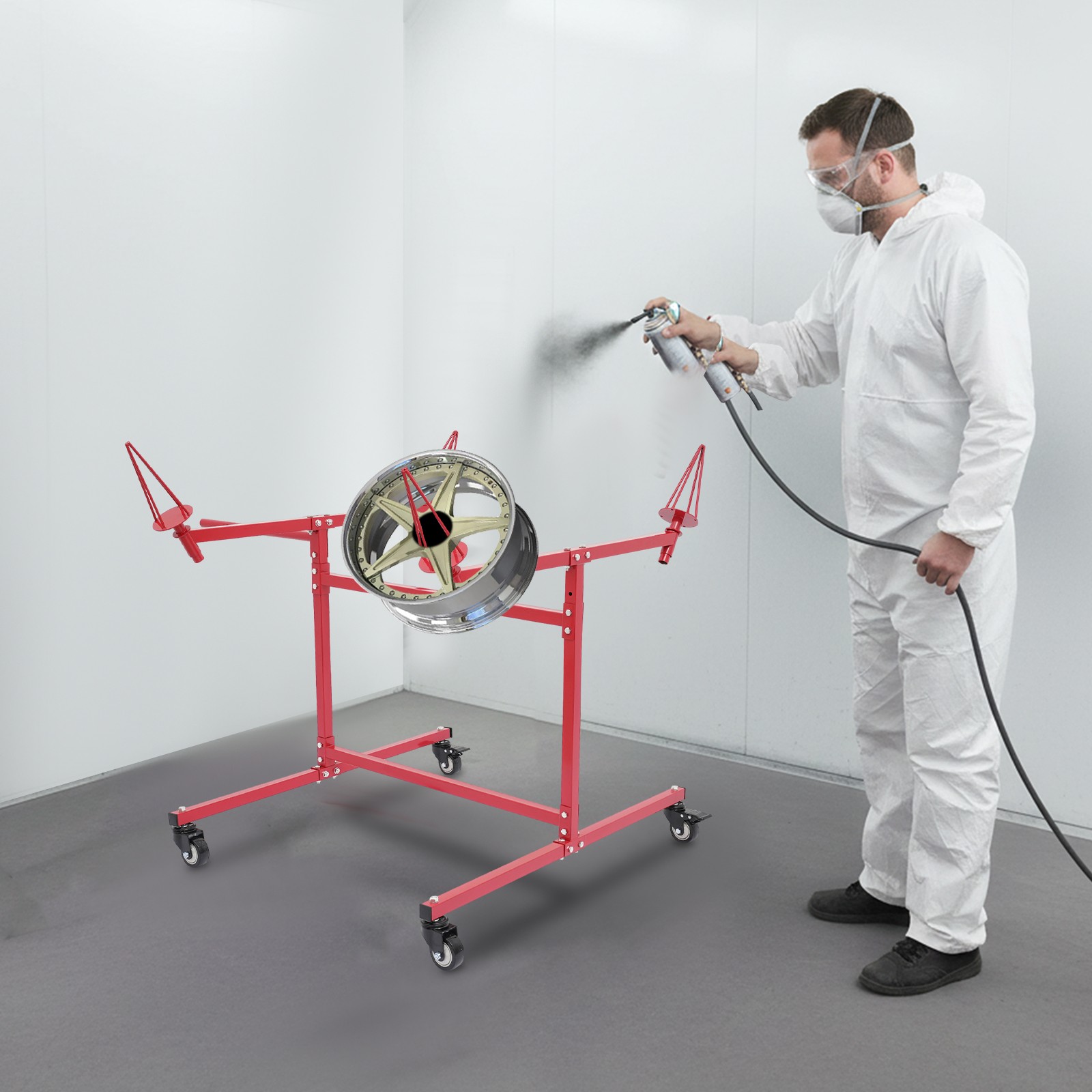 Wheel Paint Stand Rack Angled Wheel Holder Spray Stand For Car Repair Workshop