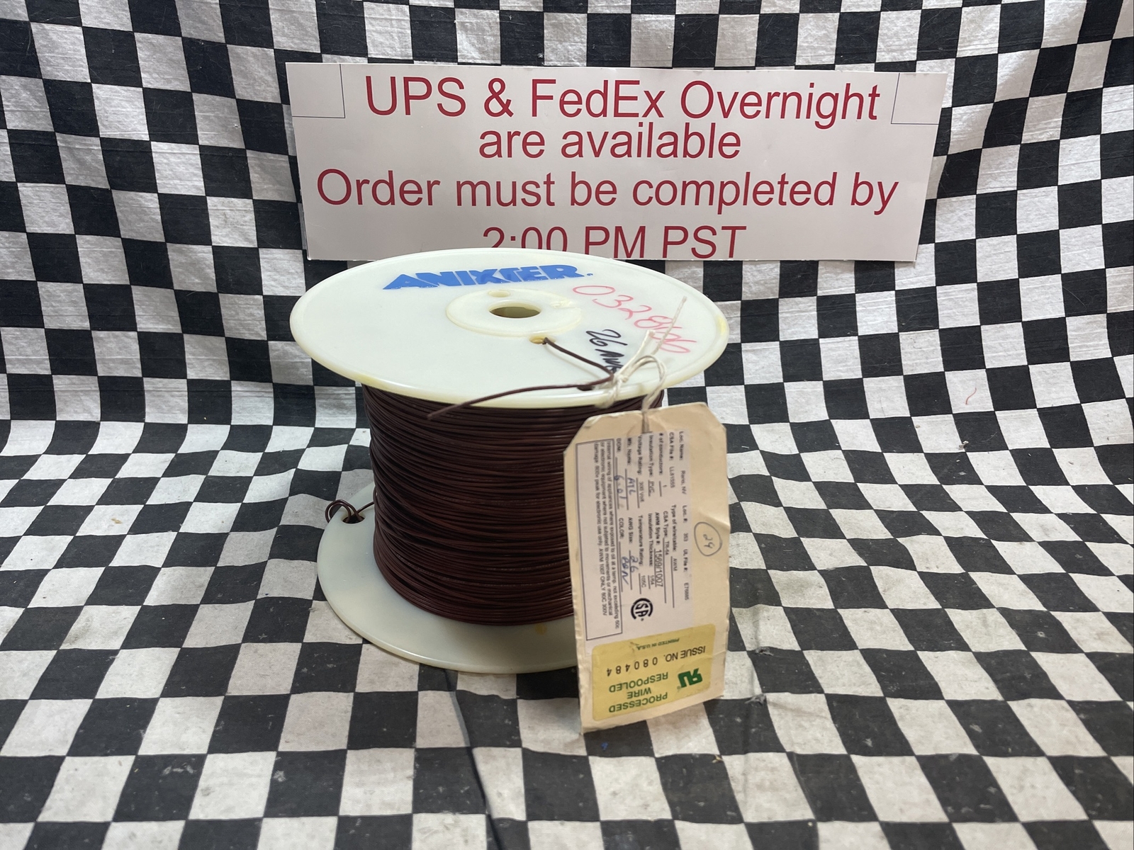 Anixter Wire 26 AWG 1500 FT, Color Brown, 1569/1007, TR-64, LL81555, SHIPSAMEDAY