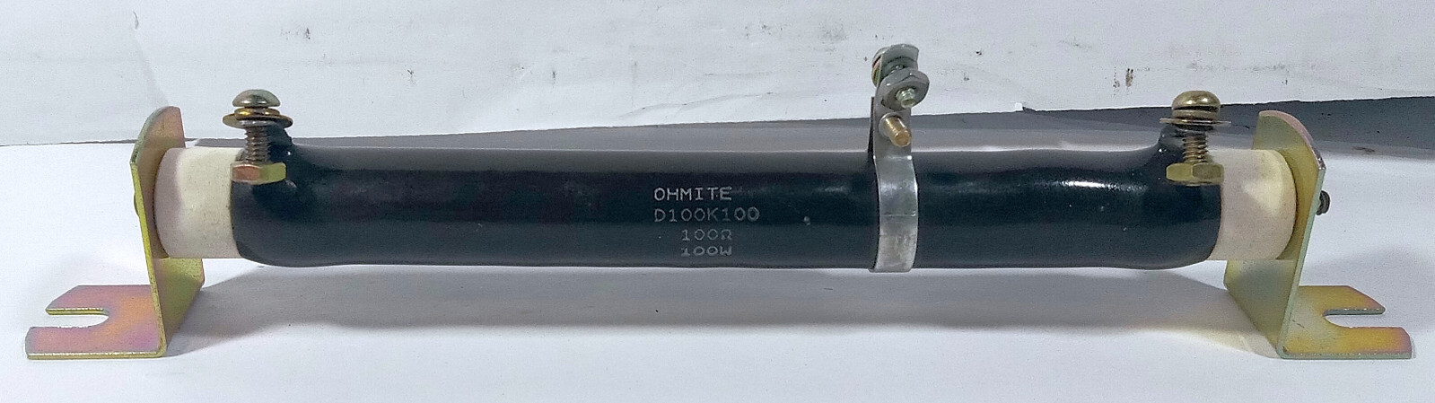 1 USED OHMHITE D100K100 CHASSIS MOUNT WIREWOUND RESISTOR ***MAKE OFFER***