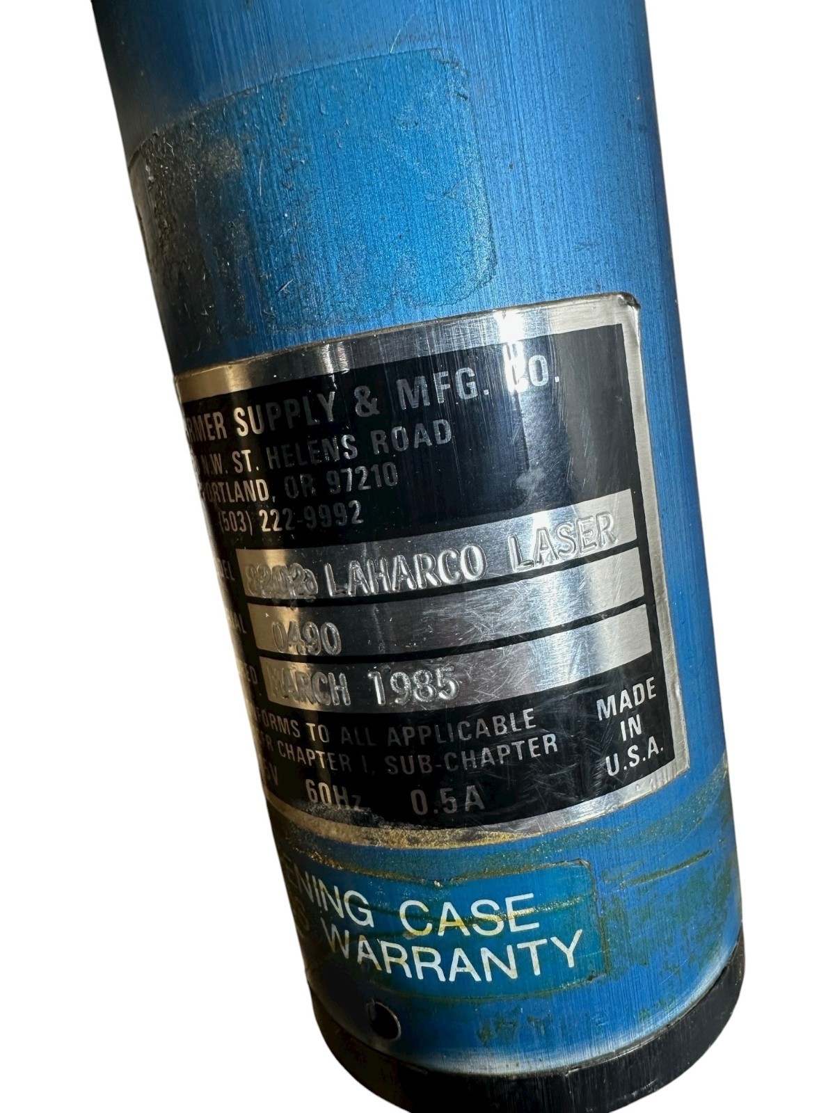 Lacey-Harmer Model 8202 LAHARCO Laser 115V 60Hz **SALE**