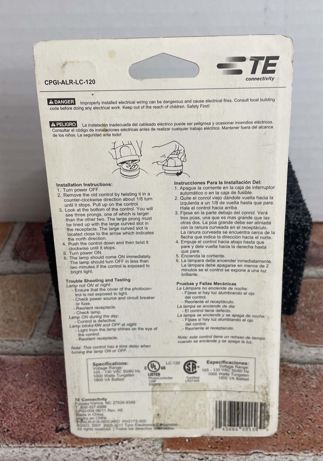 TE Connectivity ALR Automatic Light Control, Outdoor Locking Style CPGIALRLC-120