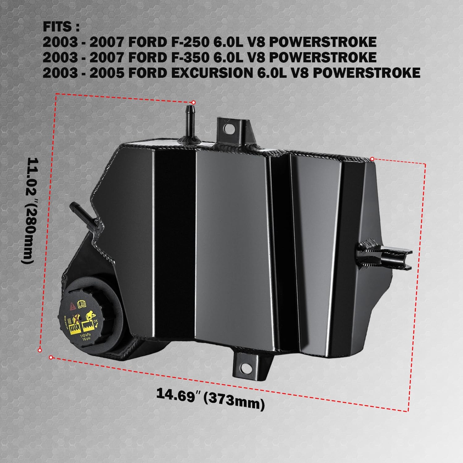Wialufip Aluminum Coolant Overflow Tank For 2003-2007 Ford F-350 F250 6.0L V8…
