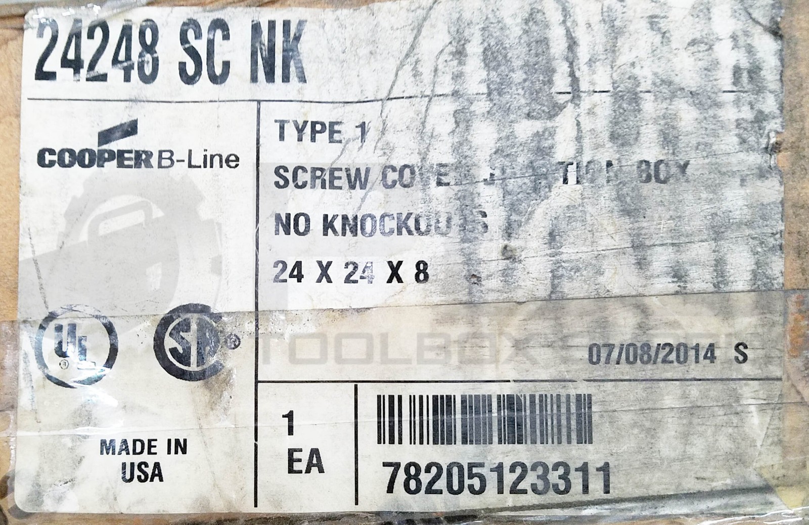 NEW COOPER 24248 SC NK B-LINE ENCLOSURE TYPE 1 24x24x8 24248SCNK