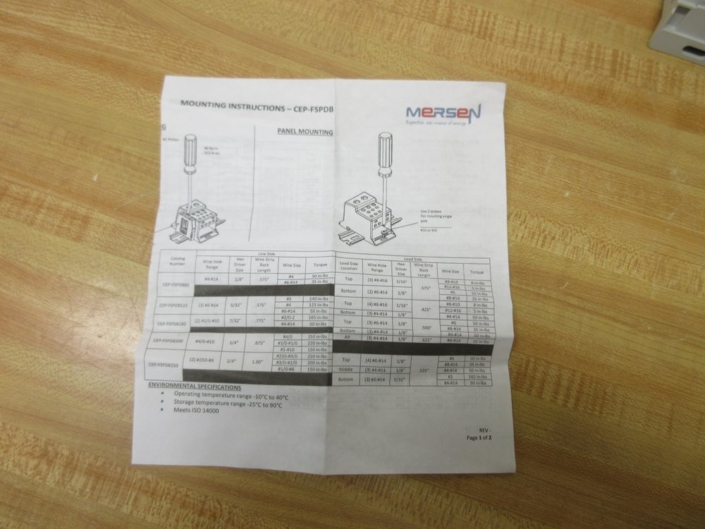 Mersen CEP-FSPDB250 Power Distribution Block CEPFSPDB250