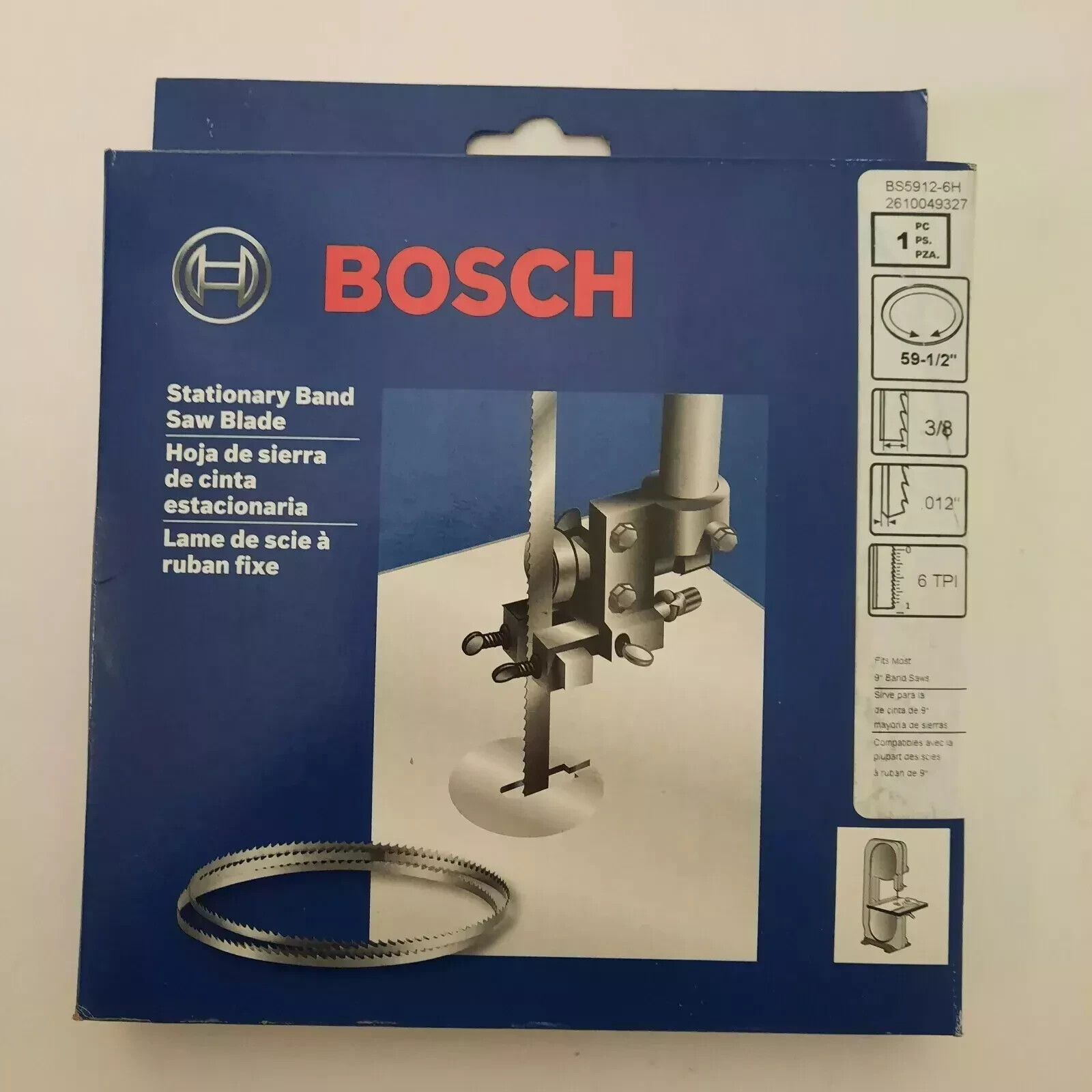 Stationary Band Saw Blade Bosch 59-1/2″ BS5912-6H Fits Most 9″ Band Saw for Wood