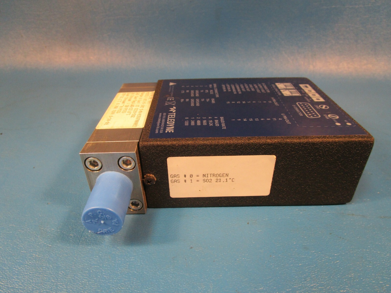 Teledyne Hastings HFC-D-302 Flow Controller, Range: 15, Gas: SCCM/SO2, 20 PSIG