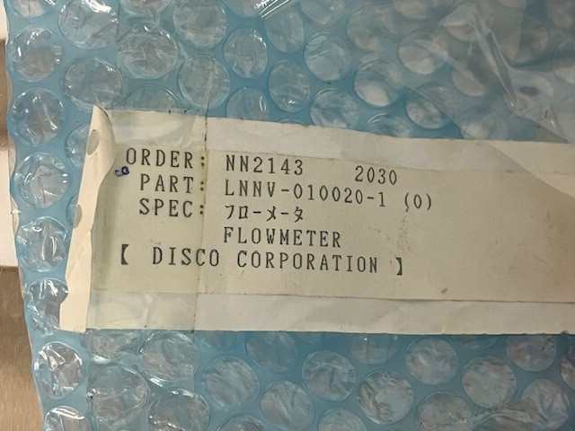 Tokyo Keiso Flowmeter PN: P-062-L0020-L0 Disco Corporation LNNV-010020-1, NOS