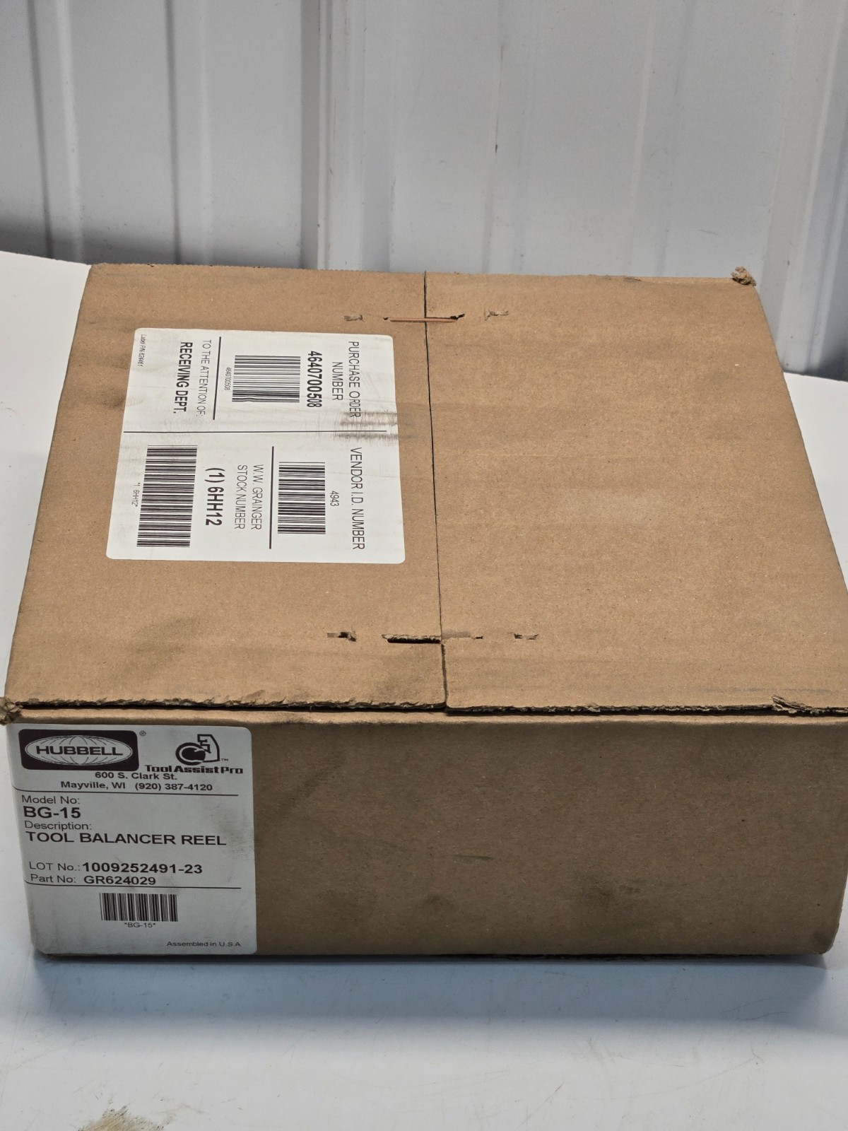 Hubbell Bg-15 Tool Retractor 8.0 Ft For 10.0-15.0 Lb FREE SHIP NEW IN BOX r4