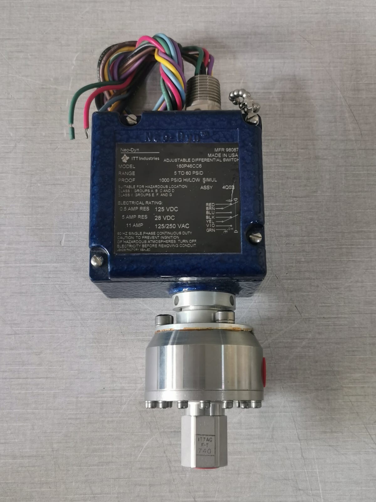 NEO-DYN 160P46CC6 Adjustable Differential Switch ~ 5 TO 60 PSID