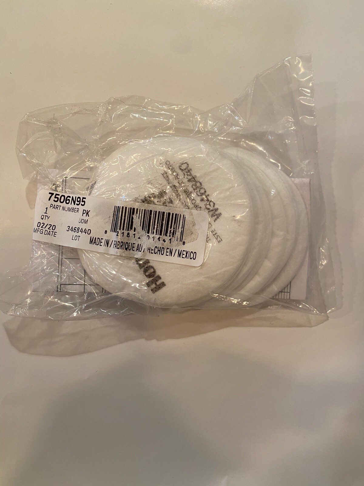 HONEYWELL NORTH 7506N95 Filter,White,PK10