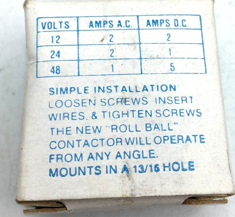 Edwards Lot of 4 Rolling Ball Contactor, Push to Close Cat 45, NIB