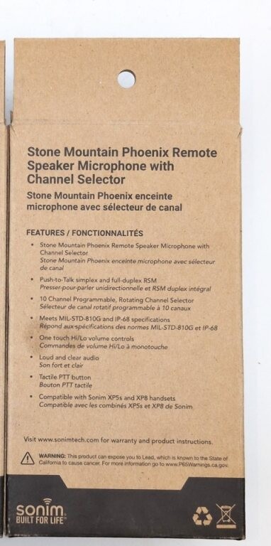 Sonim Stone Mountain Phoenix Remote Speaker Microphone