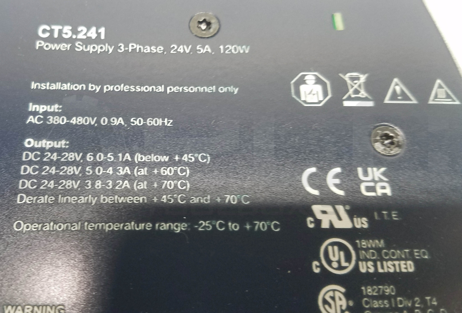 NEW PULS CT5.241 POWER SUPPLY 25VDC 5A 2PH 120W