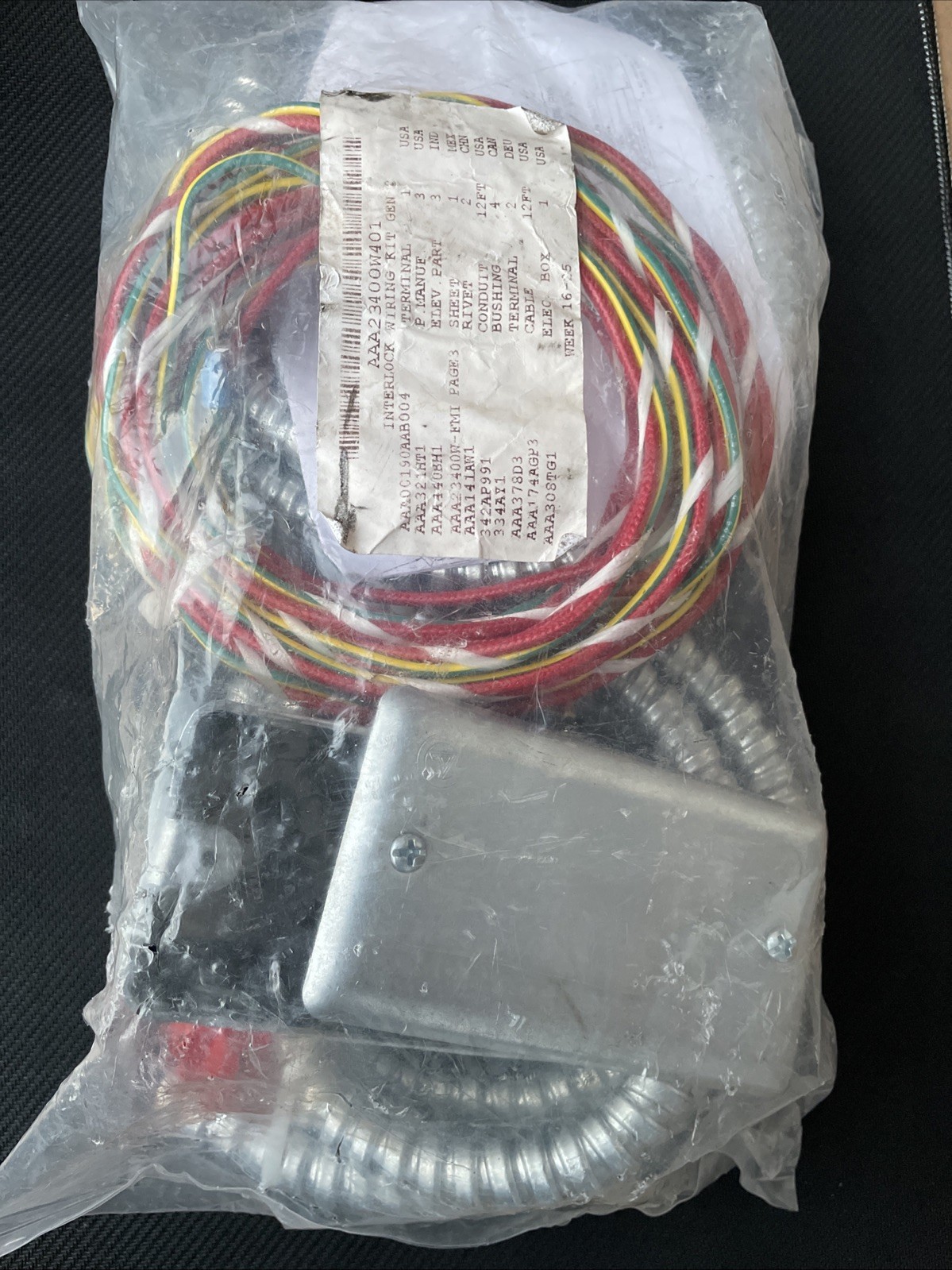 Otis Elevator AAA23400W401 GEN2 Interlock Wiring Kit