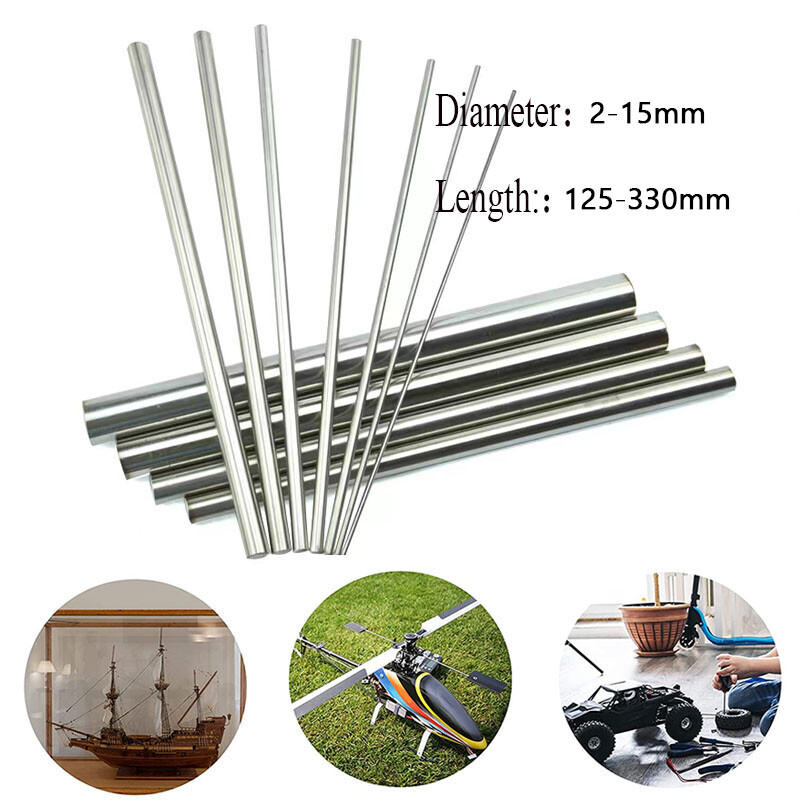 Stainlesss Steel Solids Round Bar Rod Shaft Milling-125-330mm Long-Multi Sizes