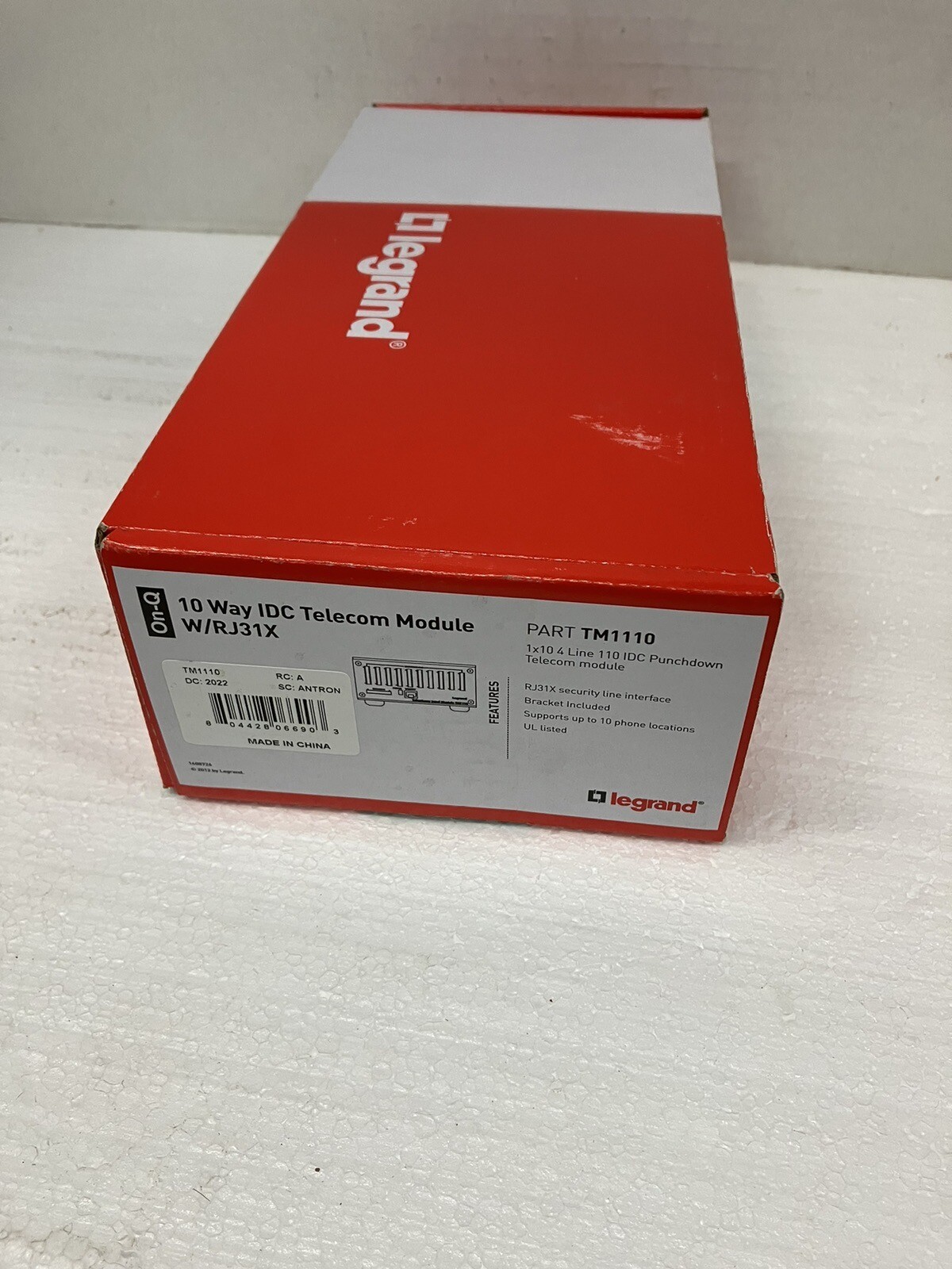 Legrand TM1110 10-Way IDC Telephone Module with RJ31X