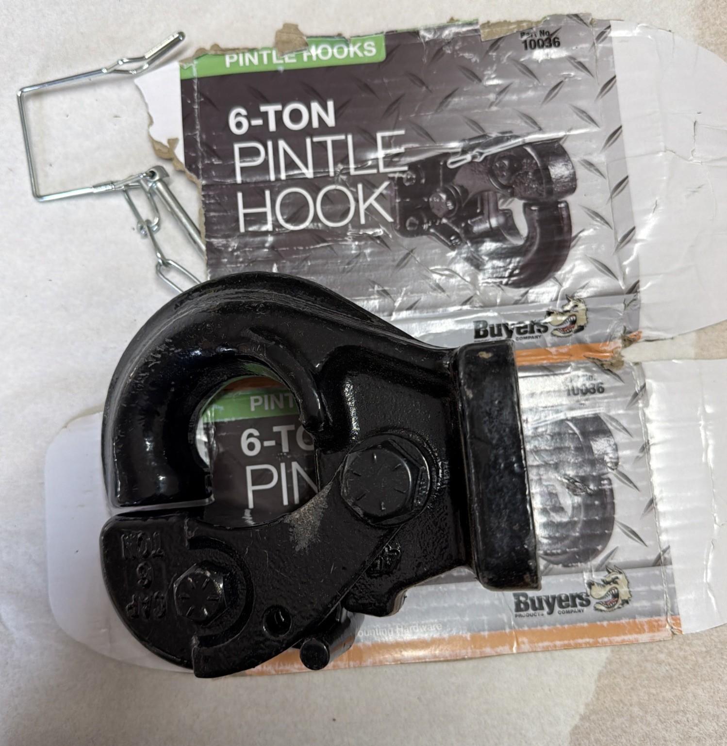 Buyers Products 10036 6 Ton Pintle Hook Mounting MGTW 12 000 Lbs Pintle Black