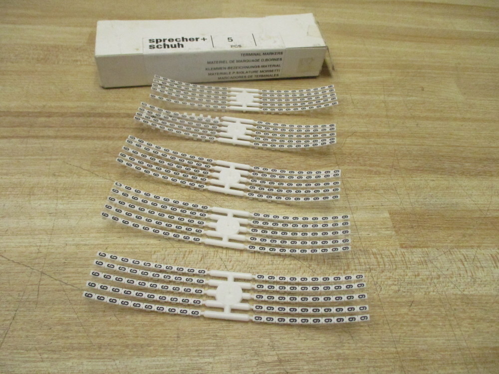 Sprecher+Schuh V7-MP5-6 Terminal Marker Cards V7MP56 (Pack of 5)