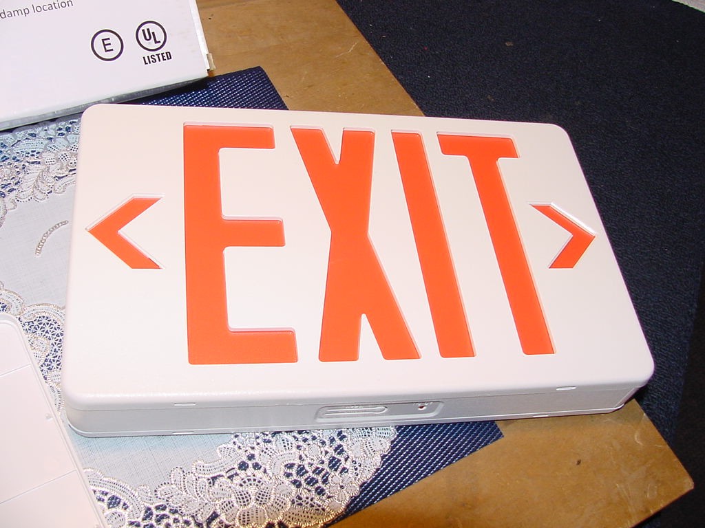Evenlite TLXEMRUW Telesis TLX Series Thermoplastic LED Exit Sign, W/ Backup NEW