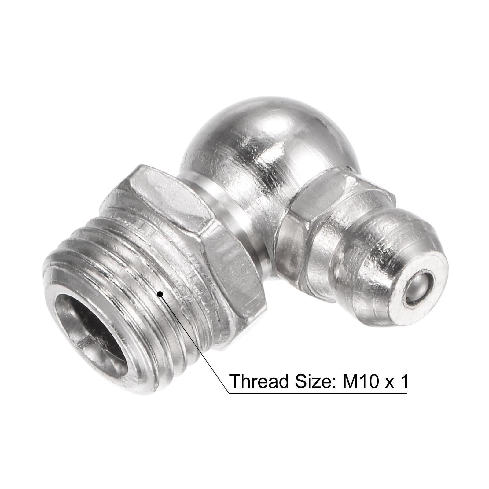 20Pcs Nickel-Plated Iron 90 Degree Hydraulic Grease Fitting M10 x 1mm Thread