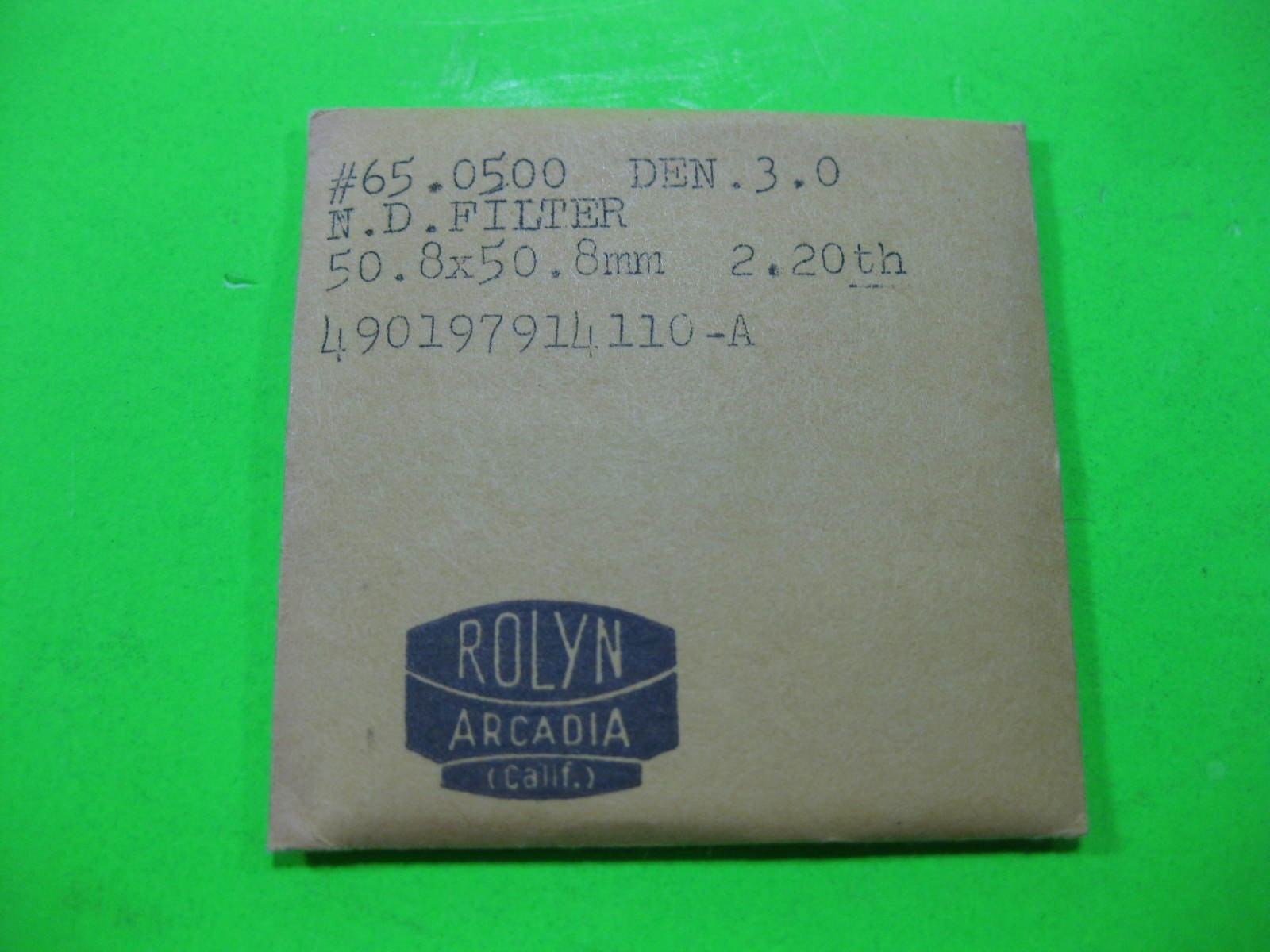 Rolyn Arcadia ND Filter Density 0.8 50.8 x 50.8mm — New —