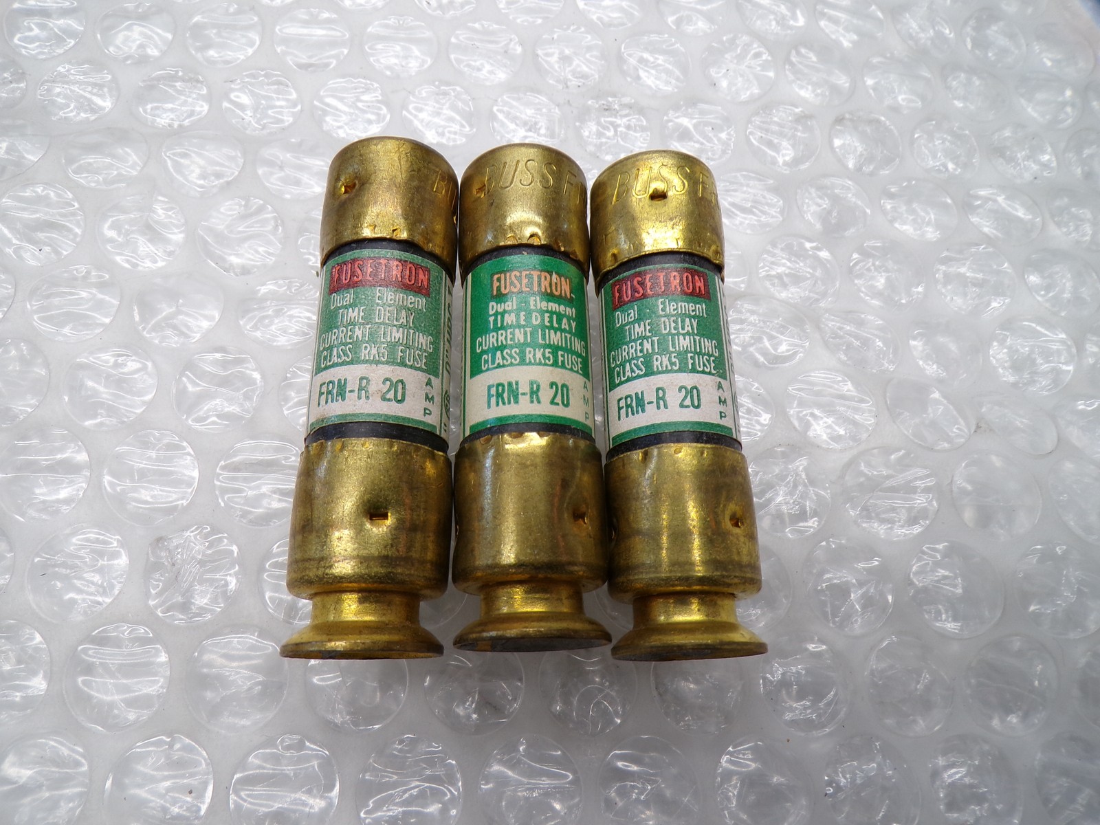 FUSETRON FRN-R-20 FUSE GREEN LOT OF 3 NSNP