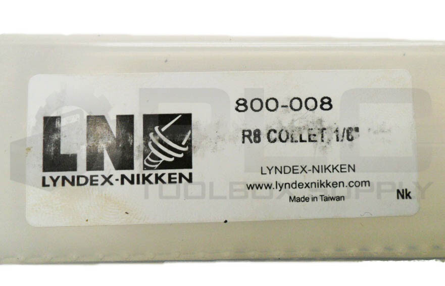NEW LYNDEX-NIKKEN 800-008 R8 COLLET 1/8″