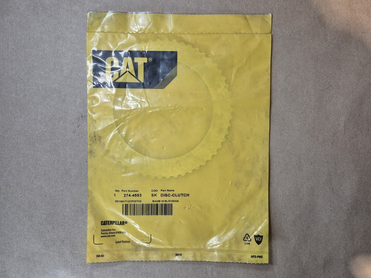 SURPLUS NEW Caterpillar 274-4553 Transmission Clutch Friction Disc – Parts