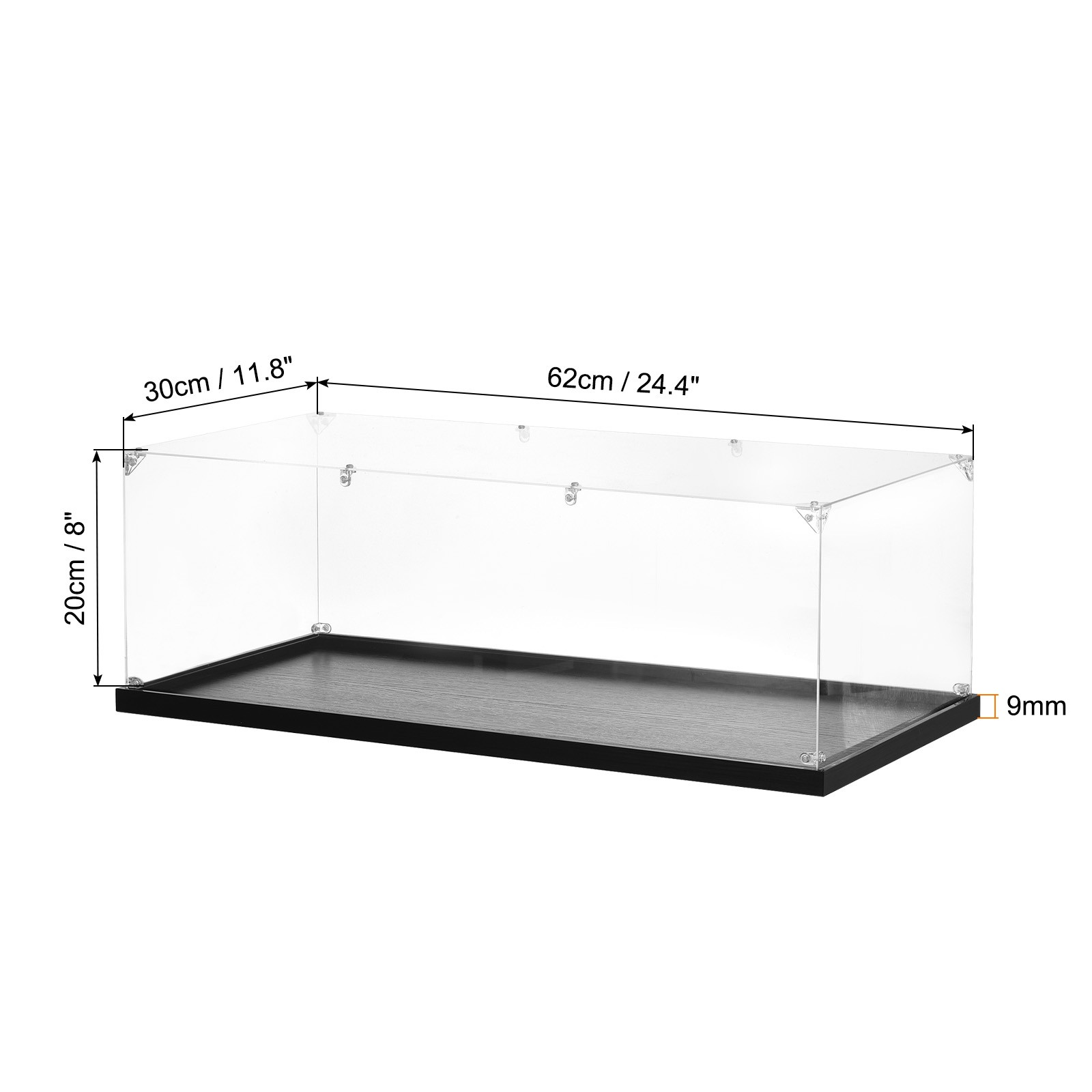 Acrylic Display Case, 11.8″x24.4″x8″ Clear Display Box Assemble Dustproof