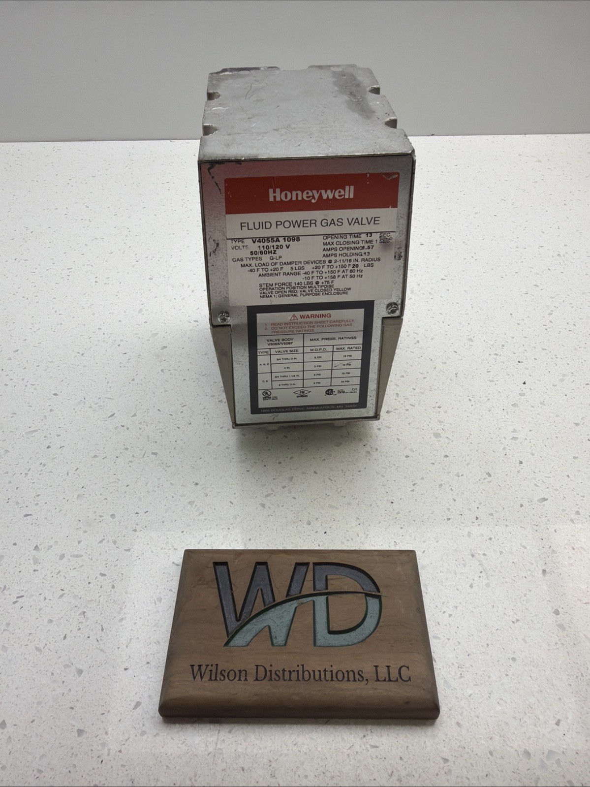 V4055A1098 Honeywell Fluid Power Gas Valve 120V 60Hz