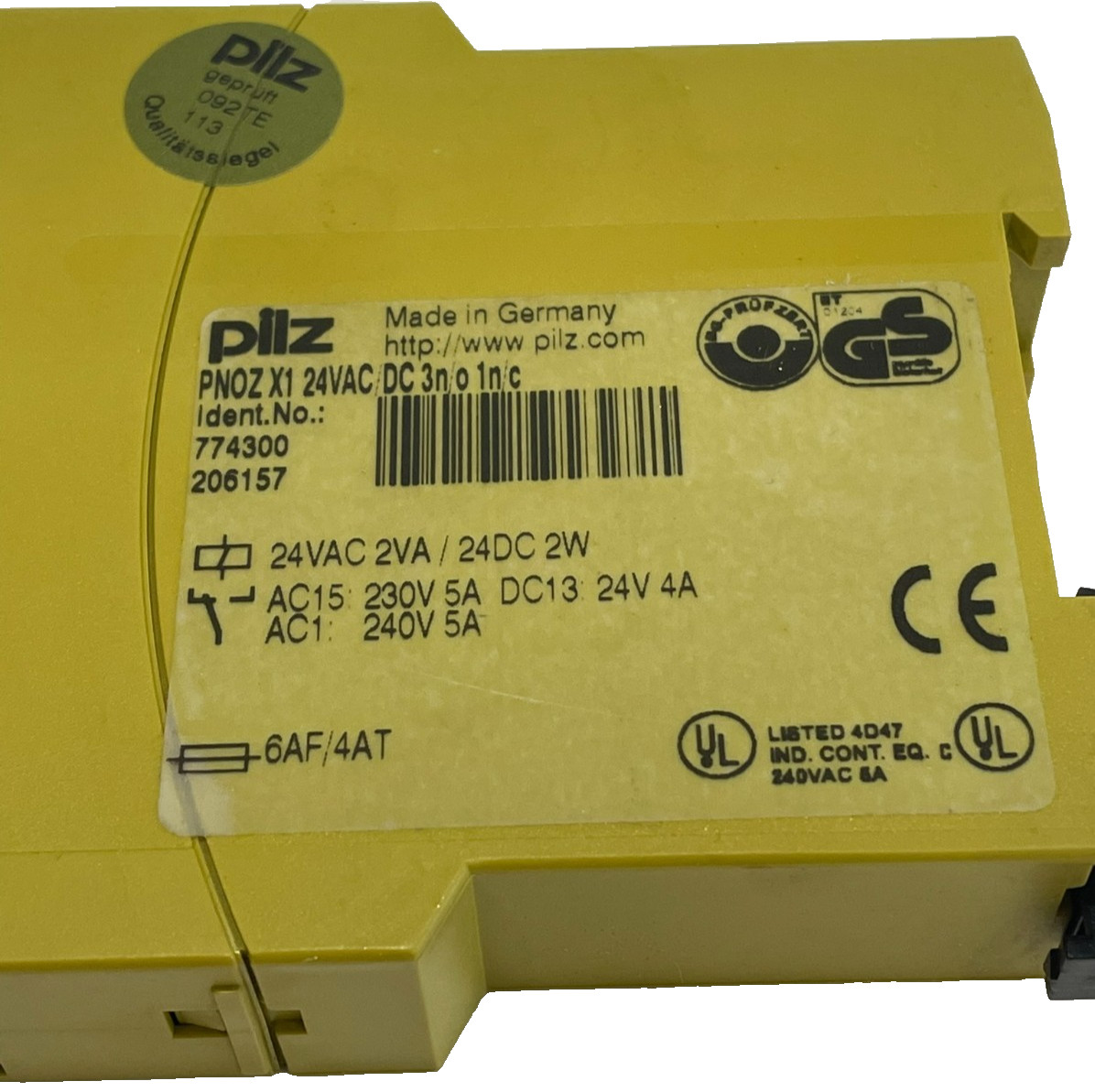 NEW PILZ PNOZ-X1-24VAC/DC-3N/O-1N/C SAFETY RELAY 774300 PNOZX124VACDC3NO1NC
