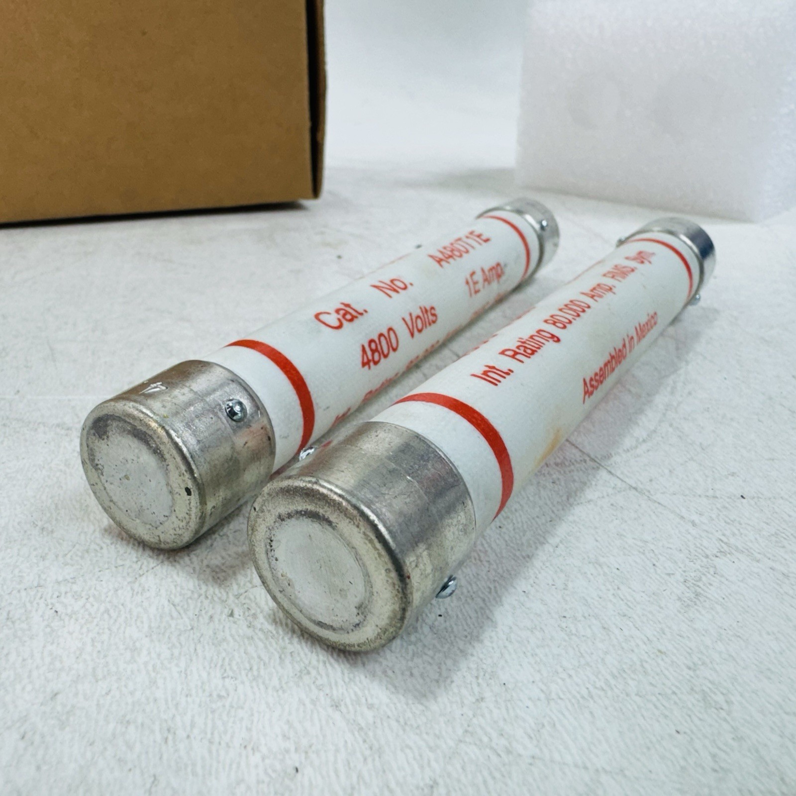 Lot of 2 – Mersen A480t1E 1 Amp, 4800V, Medium Voltage Fuse