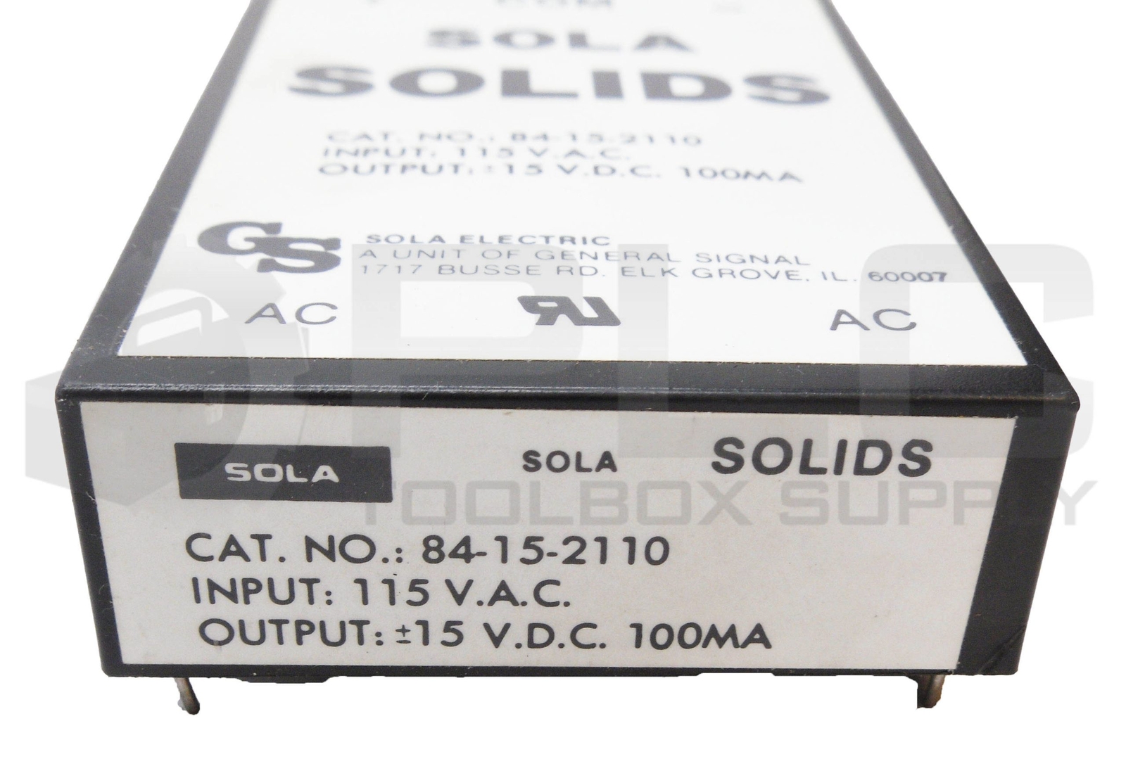NEW SOLA 84-15-2110 POWER SUPPLY 115VAC 15VDC