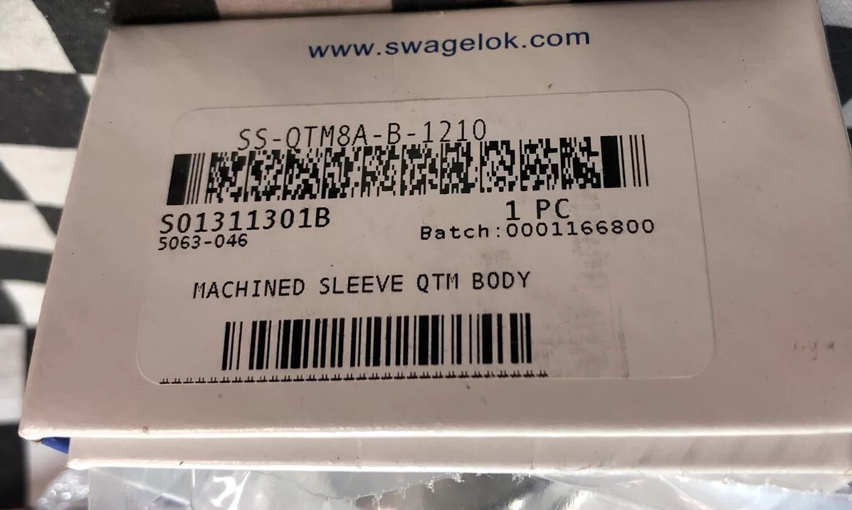 Swagelok Quick Connect Body 3/4″, SS-QTM8A-B-1210, SSQTM8AB1210, SHIPSAMEDAY