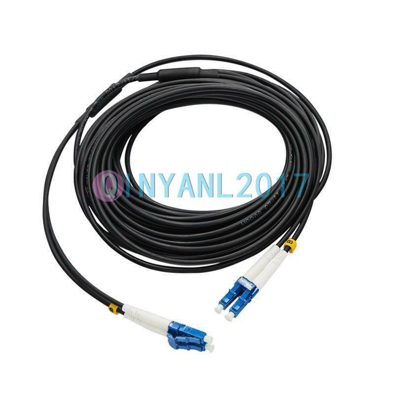 Black Armored Fiber Cable Duplex Fiber Optic Patch Cord 150M LC-LC UPC SM 9/125