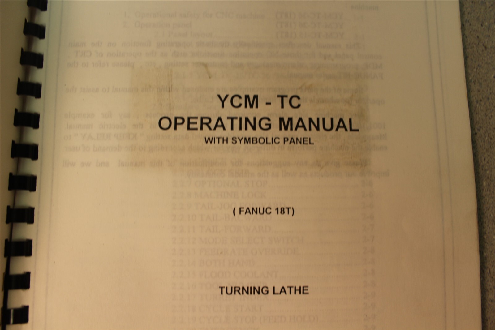 Supermax YCM-TC Operating Manual with Symbolic Panel Fanuc 18T *FREE SHIPPING*