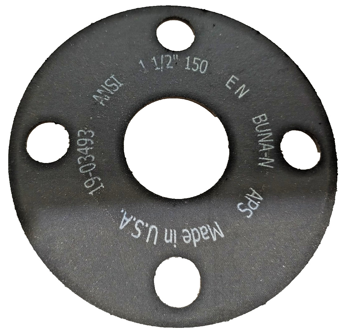 Full Face Buna-N 19-03493 Flange Gasket for 5″ Pipe, 1/8″Thick, ANSI 1-1/2”-150