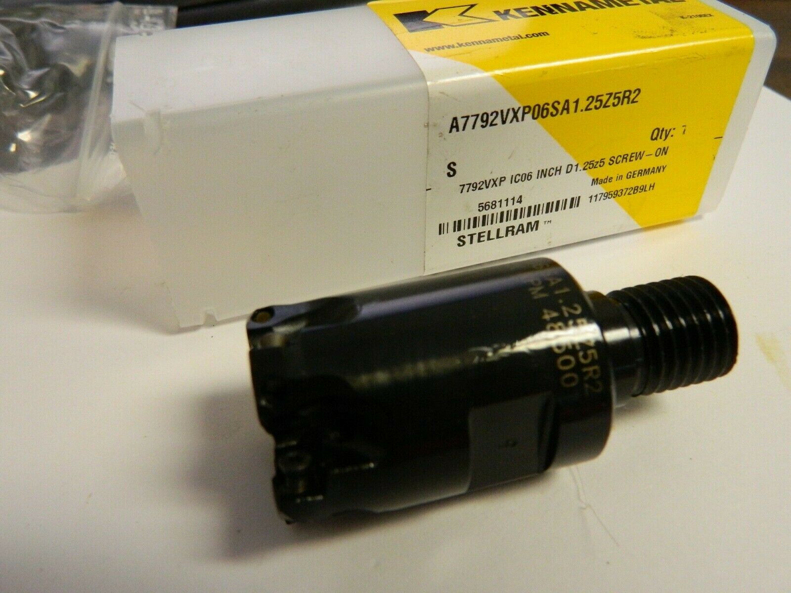 Kennametal 1-1/4″ Cut Diam M16 Modular Connection Indexable High-Feed End Mill