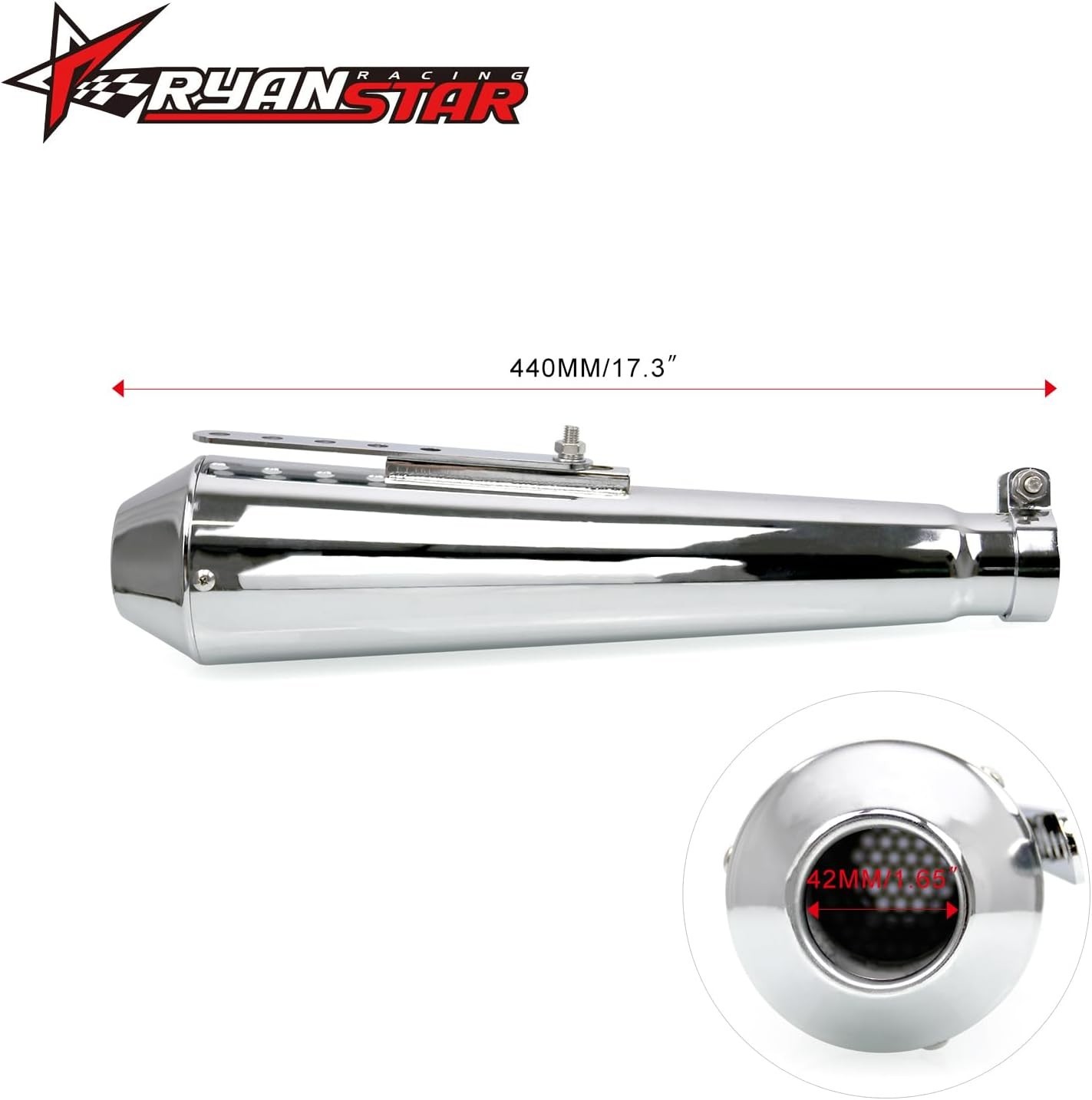 Motorcycle Exhaust Muffler Silencer Pipe 1.46 1.54 1.65 1.77 Inch Dirt Bike