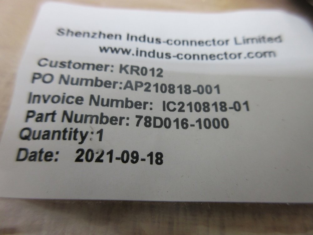 Shenzhen Indus-Connector Limited 78D016-1000 Single Ended Cable 78D0161000