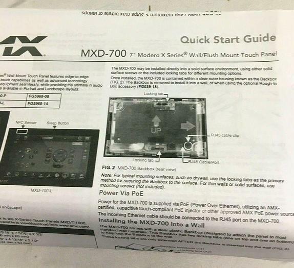 AMX 7″ Modero X Series Wall Flush Mount Touch Panel MXD-700-L NIB Free Shipping